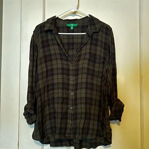Black green flannel